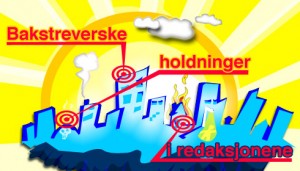 Bakstreverske holdninger i redaksjonene